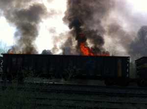 Rail ties Fire1