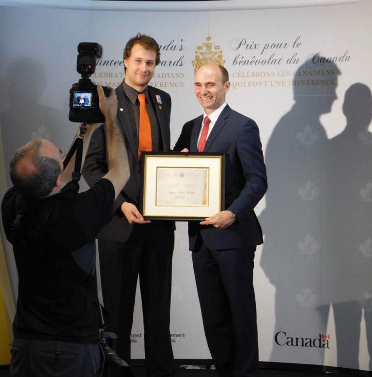 Ryan Hreljac receives National Emerging Leader Award