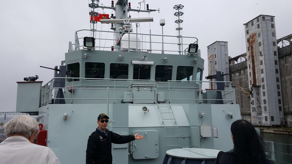 Front Deck looking at bridge of the HMCS Goose Bay