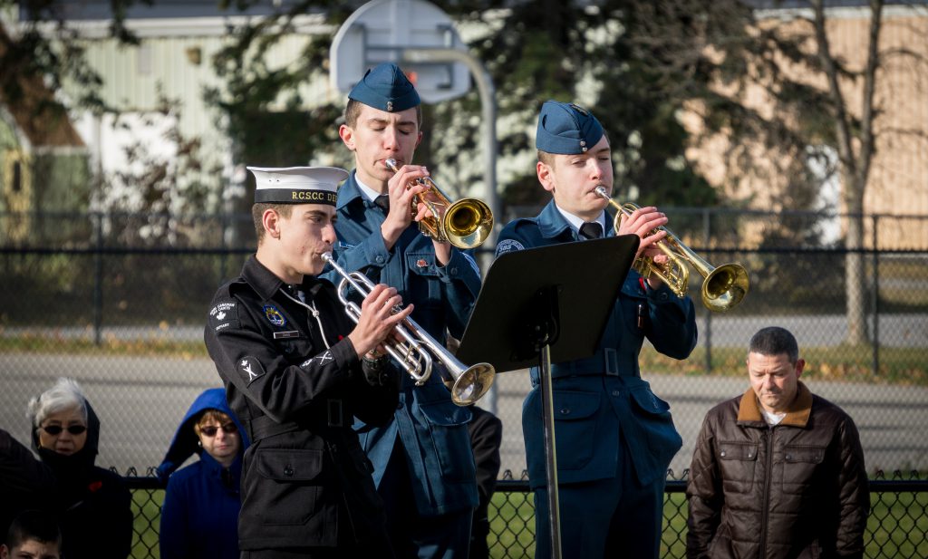 Photo Credit: Drew Hosick - Last Post being performed at St Michael Catholic High School ceremony