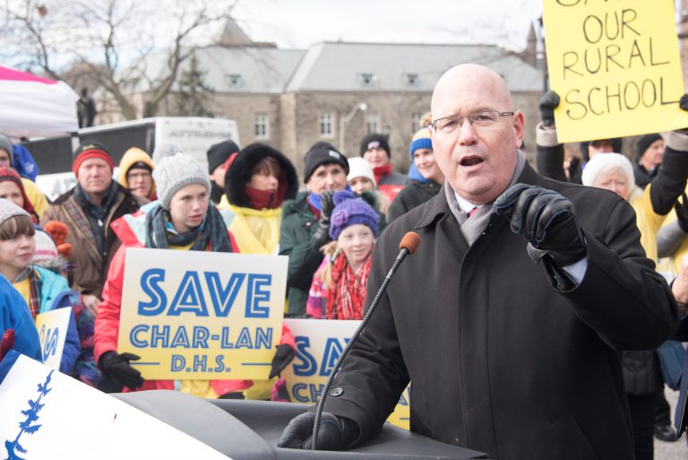 Protest at Queen’s Park regarding possible school closures