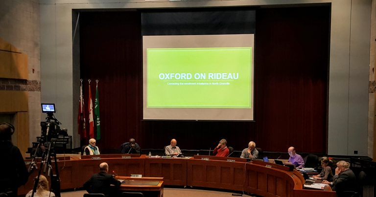 Members of council considering a presentation to support keeping Oxford-on-Rideau Public School open