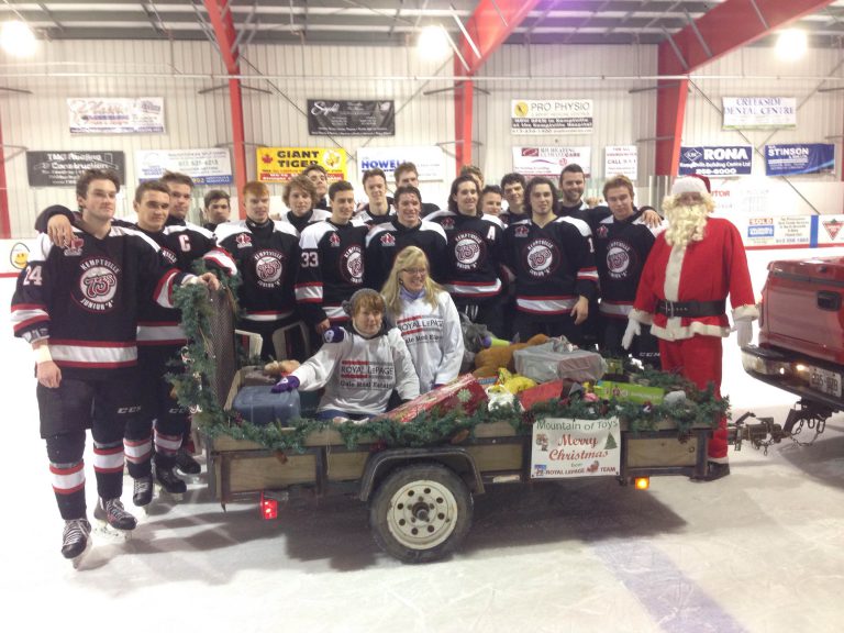 Mountain of Toys Toy Drive game brings in about 50 toy donations