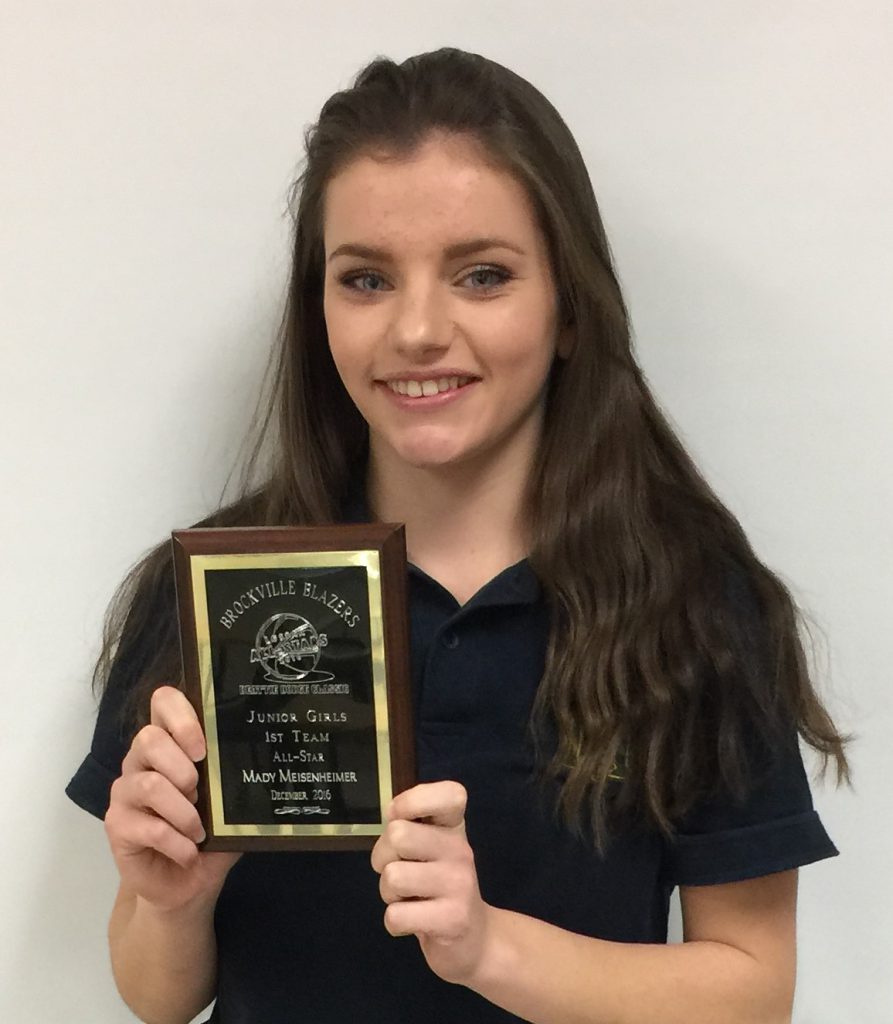 Photo Credit: Supplied - Mady Meisenheimer holding her First Team All-Star plaque