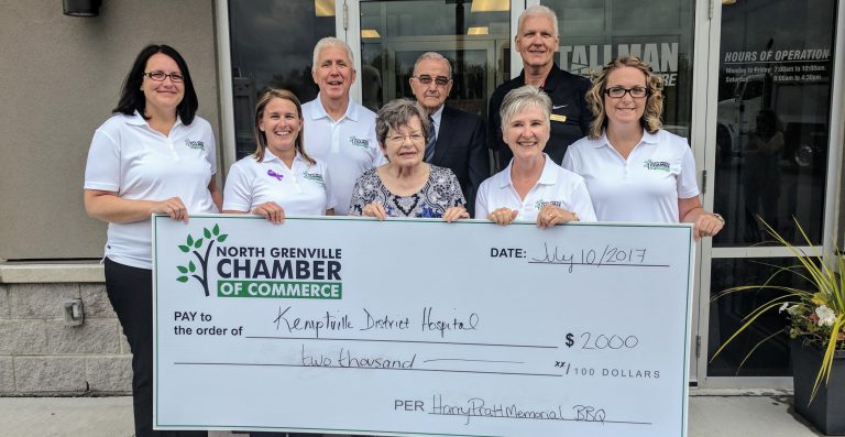 Cheque from 2nd Annual Harry Pratt Memorial BBQ presented to KDH Foundation