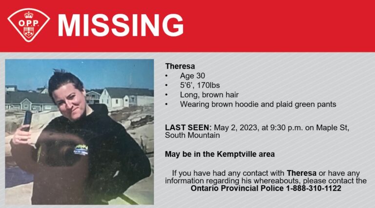 (UPDATE: FOUND) Missing woman could be found in Kemptville: OPP